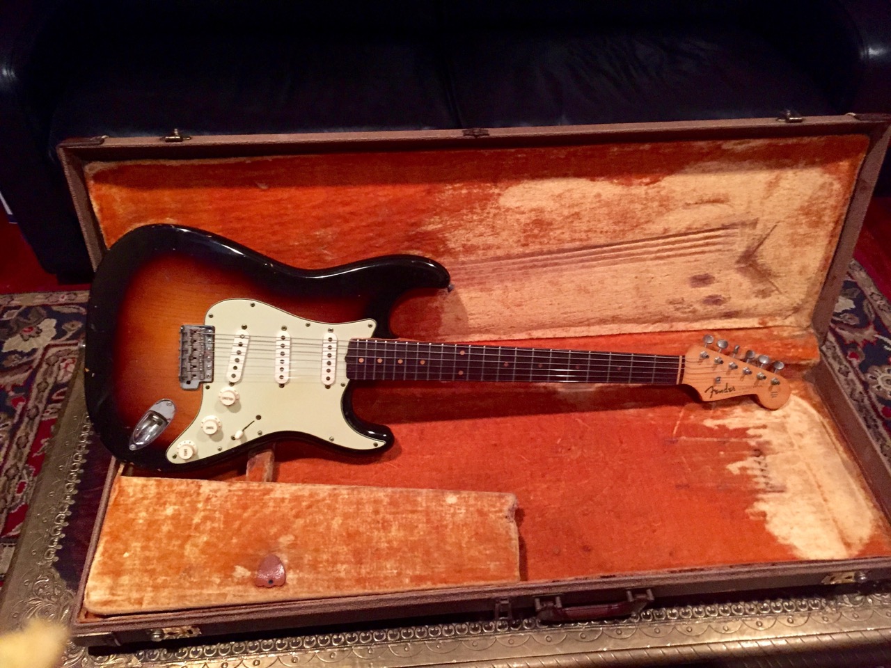 1960 Fender Strat Sunburst Slab Board 100% Original