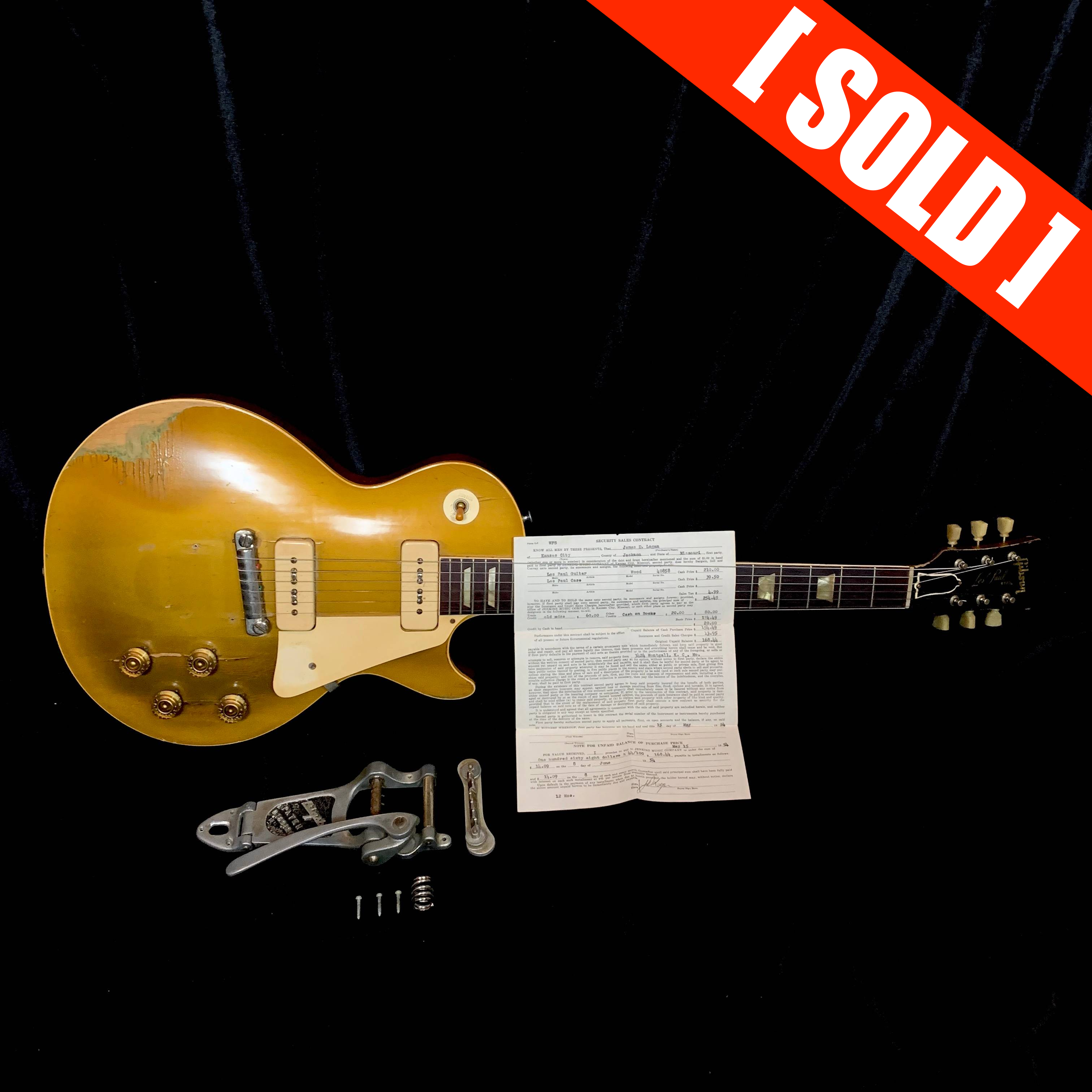 1954 Gibson Les Paul Gold Top SN# 40858, W/ Added Bigsby 